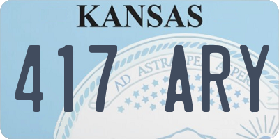 KS license plate 417ARY