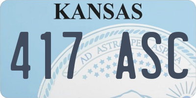 KS license plate 417ASC