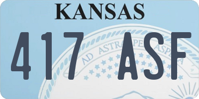 KS license plate 417ASF