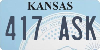 KS license plate 417ASK