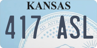 KS license plate 417ASL