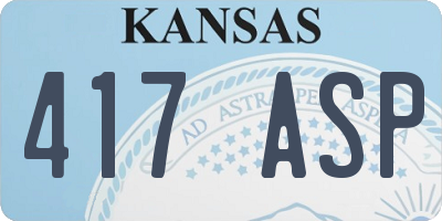 KS license plate 417ASP
