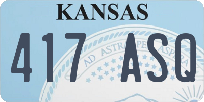 KS license plate 417ASQ