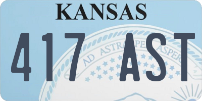 KS license plate 417AST