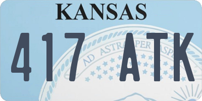 KS license plate 417ATK