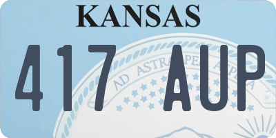 KS license plate 417AUP