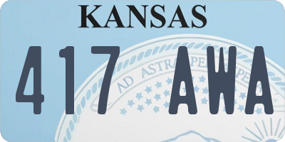 KS license plate 417AWA