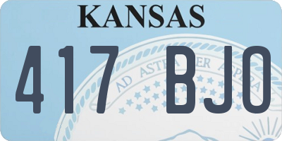 KS license plate 417BJO
