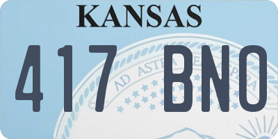 KS license plate 417BNO
