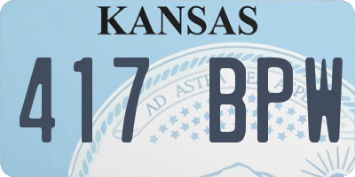 KS license plate 417BPW