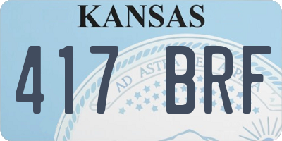 KS license plate 417BRF