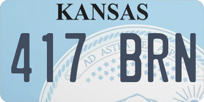 KS license plate 417BRN