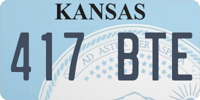 KS license plate 417BTE