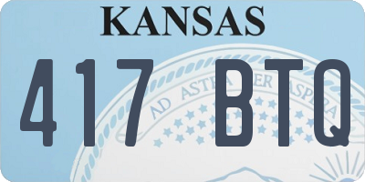 KS license plate 417BTQ