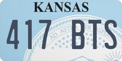 KS license plate 417BTS