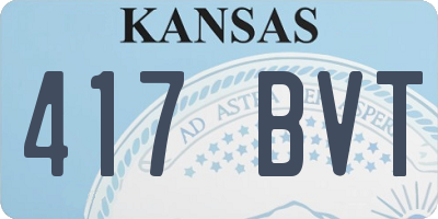 KS license plate 417BVT