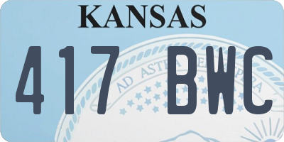 KS license plate 417BWC