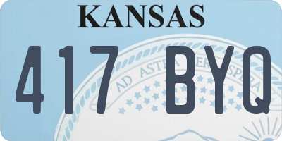 KS license plate 417BYQ