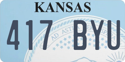 KS license plate 417BYU