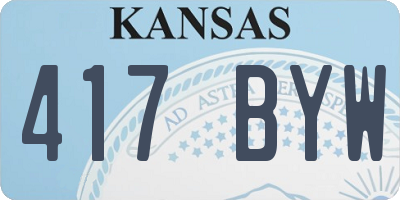 KS license plate 417BYW