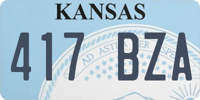 KS license plate 417BZA