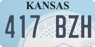 KS license plate 417BZH