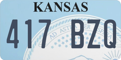 KS license plate 417BZQ