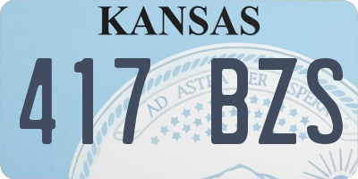 KS license plate 417BZS