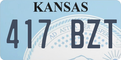 KS license plate 417BZT