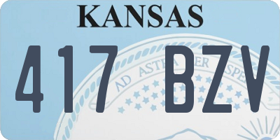 KS license plate 417BZV