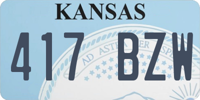 KS license plate 417BZW