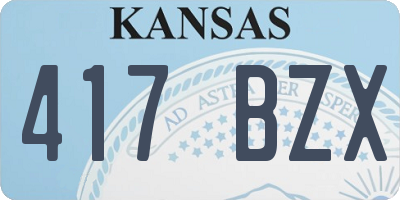 KS license plate 417BZX