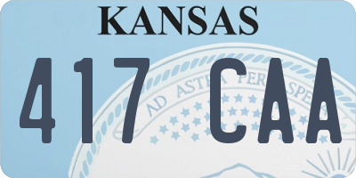 KS license plate 417CAA