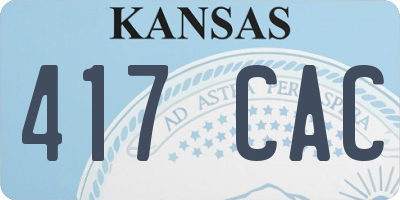 KS license plate 417CAC