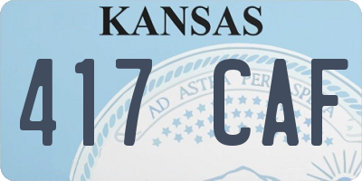 KS license plate 417CAF