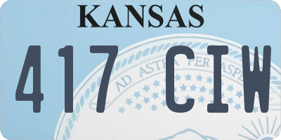 KS license plate 417CIW