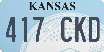 KS license plate 417CKD