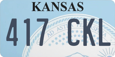 KS license plate 417CKL