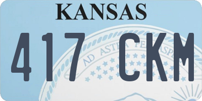 KS license plate 417CKM