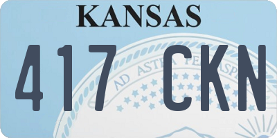 KS license plate 417CKN