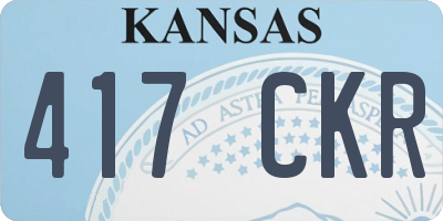 KS license plate 417CKR