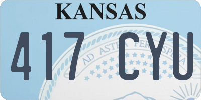 KS license plate 417CYU