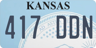 KS license plate 417DDN