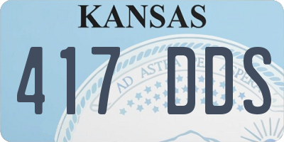 KS license plate 417DDS