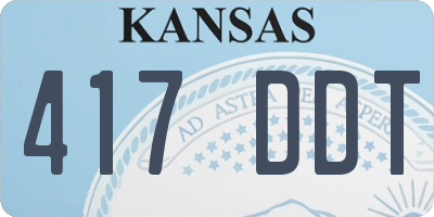 KS license plate 417DDT