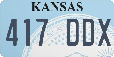 KS license plate 417DDX