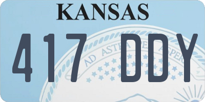 KS license plate 417DDY