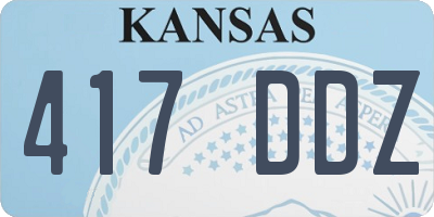 KS license plate 417DDZ
