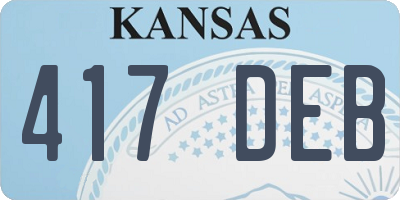 KS license plate 417DEB