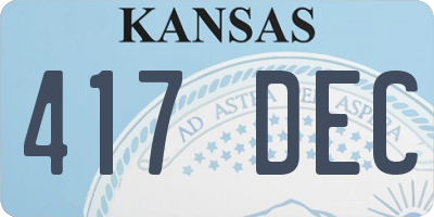 KS license plate 417DEC